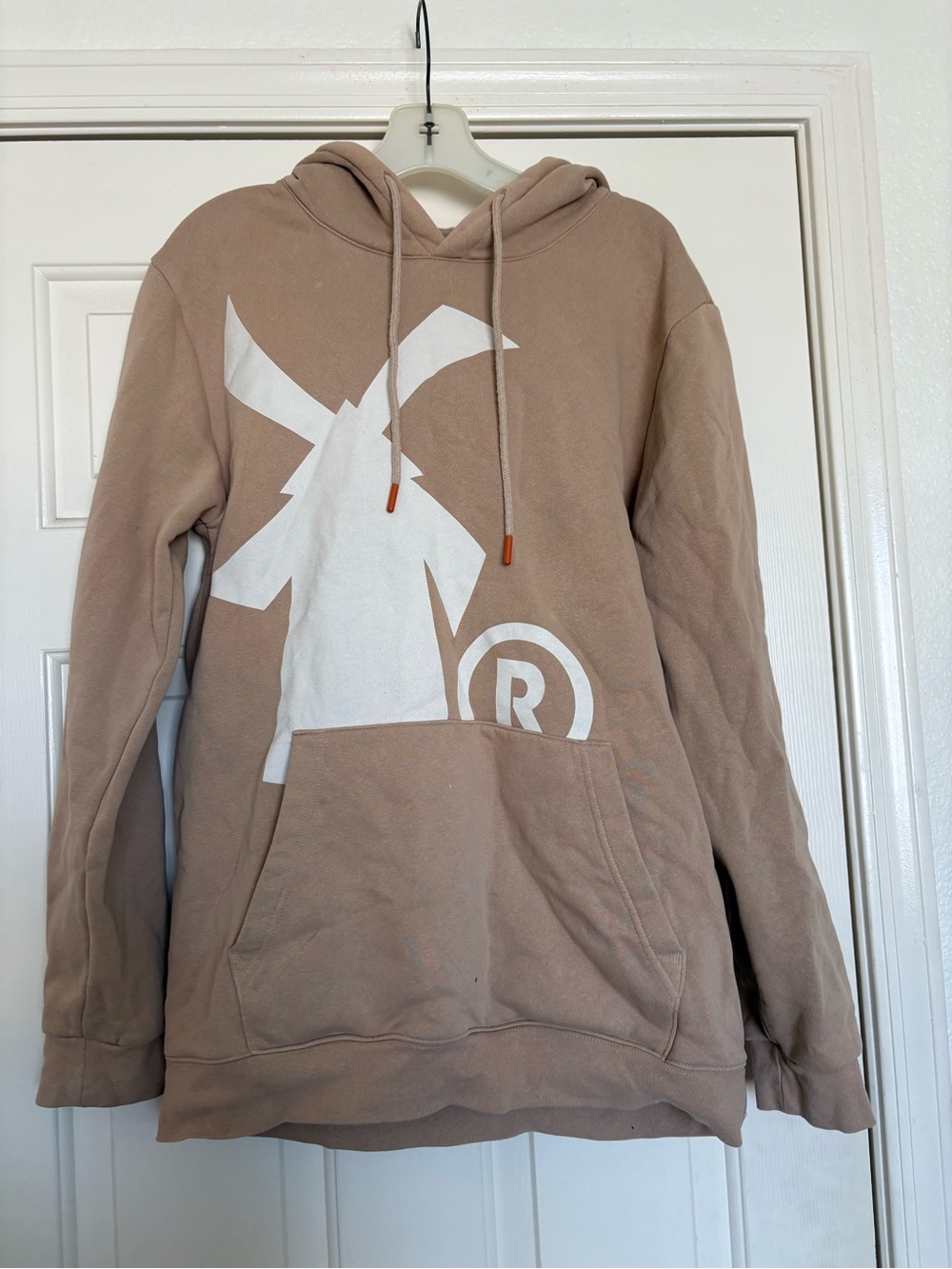 Dutch Bros Taupe Pullover Hoodie with White Graphic